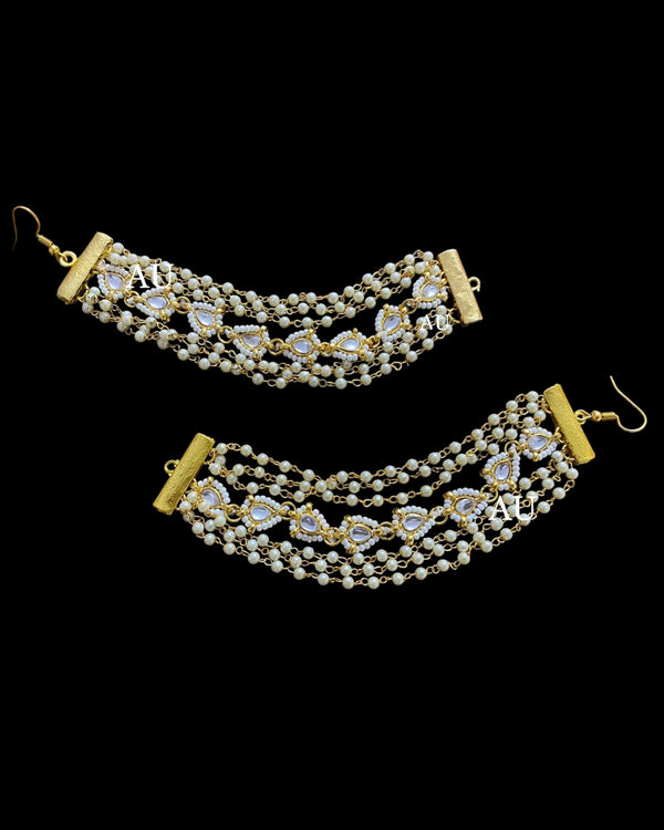 Kundan and pearl ear supports ( READY TO SHIP )