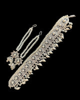 C33 Insia silver plated  jadavi lacha  with karanphool  ( READY TO SHIP )