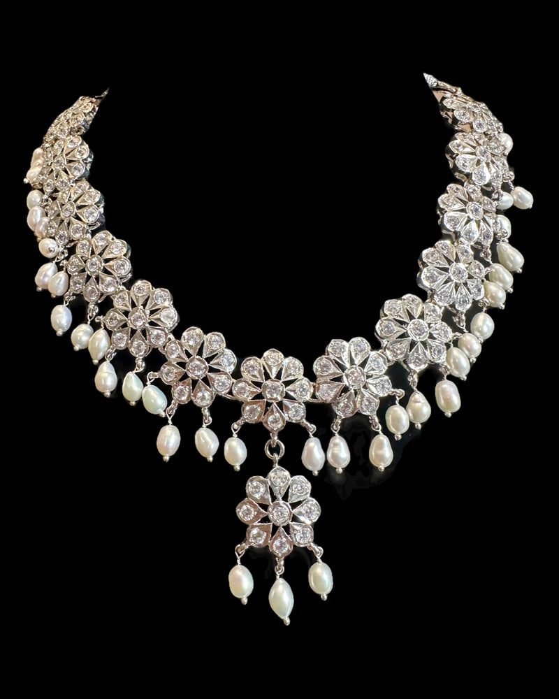 NS211 Malavika necklace set in fresh water pearls (READY TO SHIP )