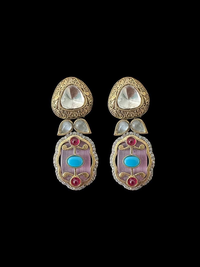 C340 Antique plated choker set in multicolor ( READY TO SHIP )