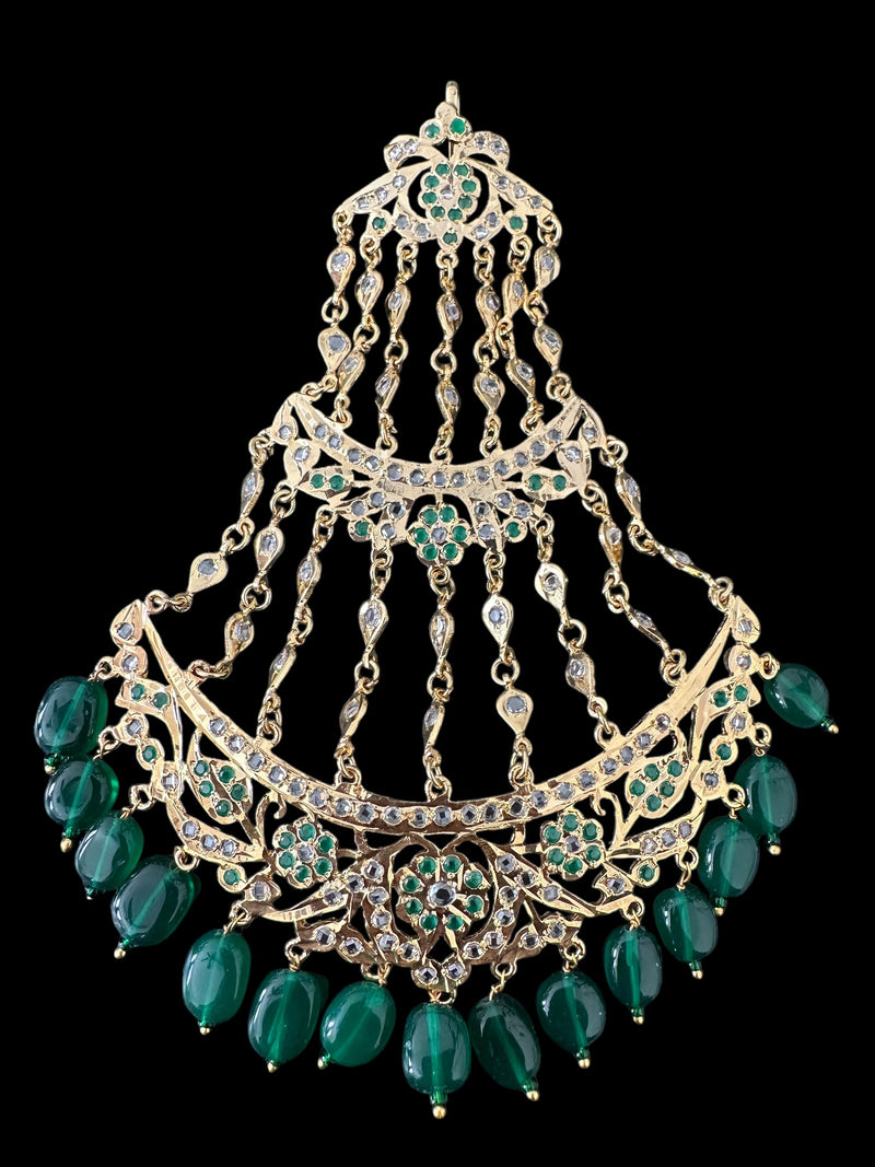 DJHR123 ANAITA Jhoomar in emerald  ( READY TO SHIP )