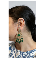 C574 Gold plated Polki / doublet choker with earrings tika ( READY TO SHIP )