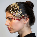 Manara Gold-Plated Jhoomar in Ruby ( READY TO SHIP )
