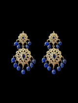 PS507 Alvira pendant set in sapphire blue with pearls  (READY TO SHIP)