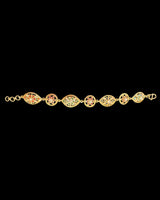 Navratan Gold-Plated Silver Bracelet with Freshwater Pearls ( READY TO SHIP )