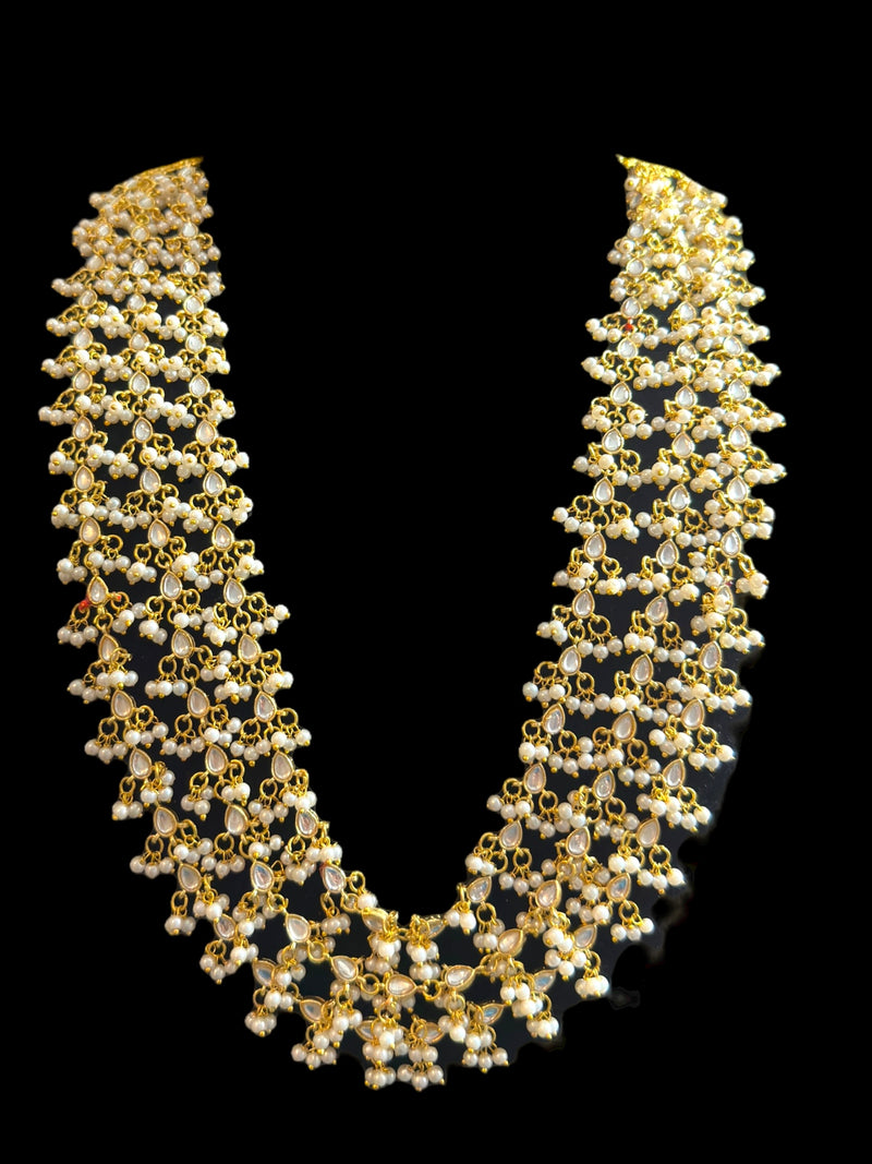 DLN100 Freya three layered kundan necklace with earrings ( READY TO SHIP )