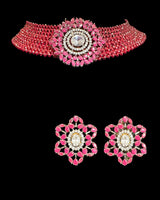 Arushi Cz necklace  - ruby ( READY TO SHIP)