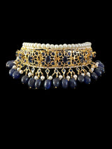 C539 Jadavi lacha with karanphool in blue / sapphire ( READY TO SHIP)