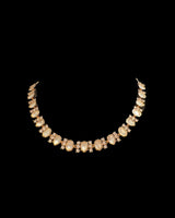 DNS508 Rose Gold Plated Polki Necklace Set – Lightweight Elegant Jewelry ( READY TO SHIP )
