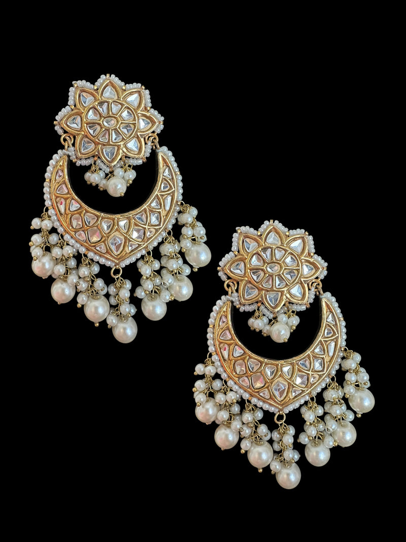 DER725  Deepa dangler earrings in kundan   (READY TO SHIP )