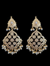 Mehru Jadau chandbali earrings tika in pearls ( READY TO SHIP )