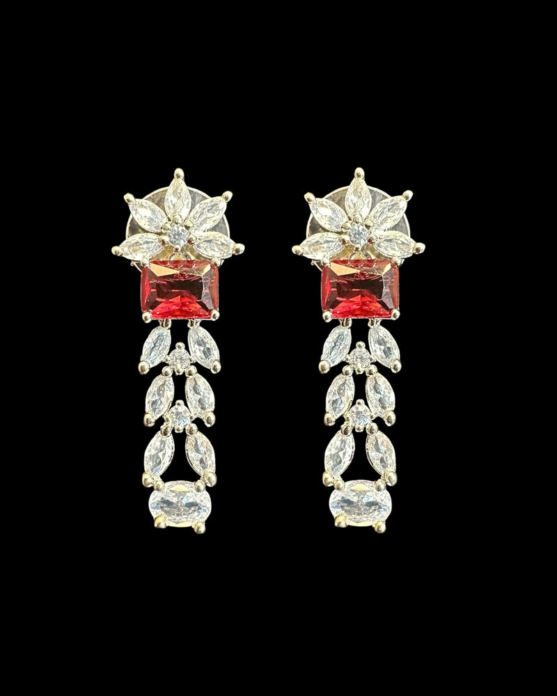 Silver plated  necklace set - Ruby  ( READY TO SHIP )