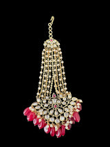 DJHR147 Gold plated high quality Polki jhoomar - Ruby  ( READY TO SHIP )