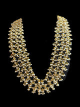 DLN100 Freya three layered kundan necklace with earrings ( READY TO SHIP )