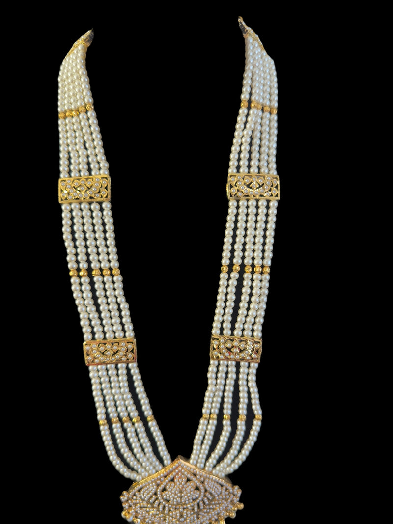 DLN107 Roosa Punjabi rani haar in pearls ( READY TO SHIP )