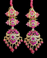 C576 Zarifa Ruby zircon Gold-Plated Choker with Earrings ( READY TO SHIP )