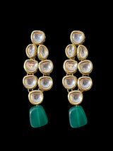 DNS199 Leila high quality ac kundan necklace with earrings in green ( READY TO SHIP  )