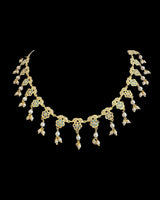 Jadau necklace set in sapphire turquoise combination ( READY TO SHIP )