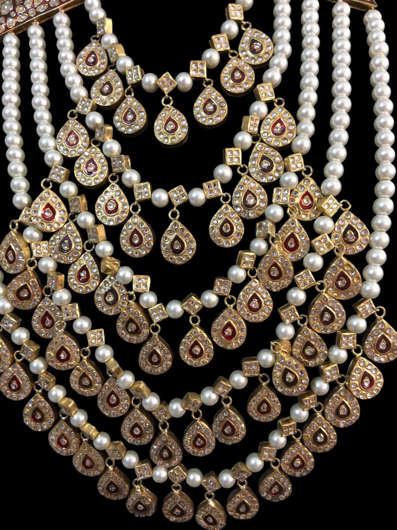 Kyra  five layered kundan necklace / satlada ( SHIPS IN 4 WEEKS )