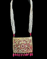 DLN140 Gold-Plated Pendant & Earrings Set with Tika (READY TO SHIP )