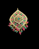 Ruby emerald pearl jadau pendant earrings set ( READY TO SHIP )