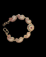 Ruby & Freshwater Pearl Gold-Plated Silver Bracelet ( READY TO SHIP )