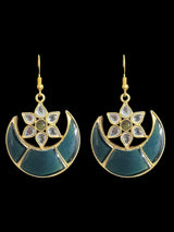 DER752 Niswa farshi kundan earrings - Black/Grey  (READY TO SHIP )