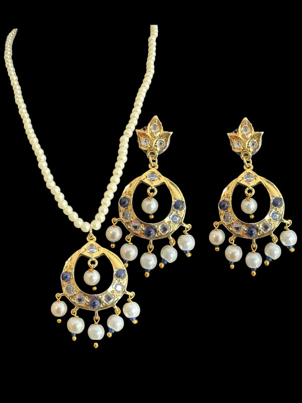 PS504 Nida pendant set - Royal blue  ( READY TO SHIP )