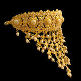 C604 Gold-Plated Bridal Layered Choker Set with Pearls & Earrings ( READY TO SHIP )