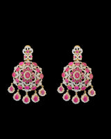 DNS220 ✨ Gold-Plated Ruby & Zircon Short Necklace Set — Vibrant Collarbone Elegance ( READY TO SHIP )