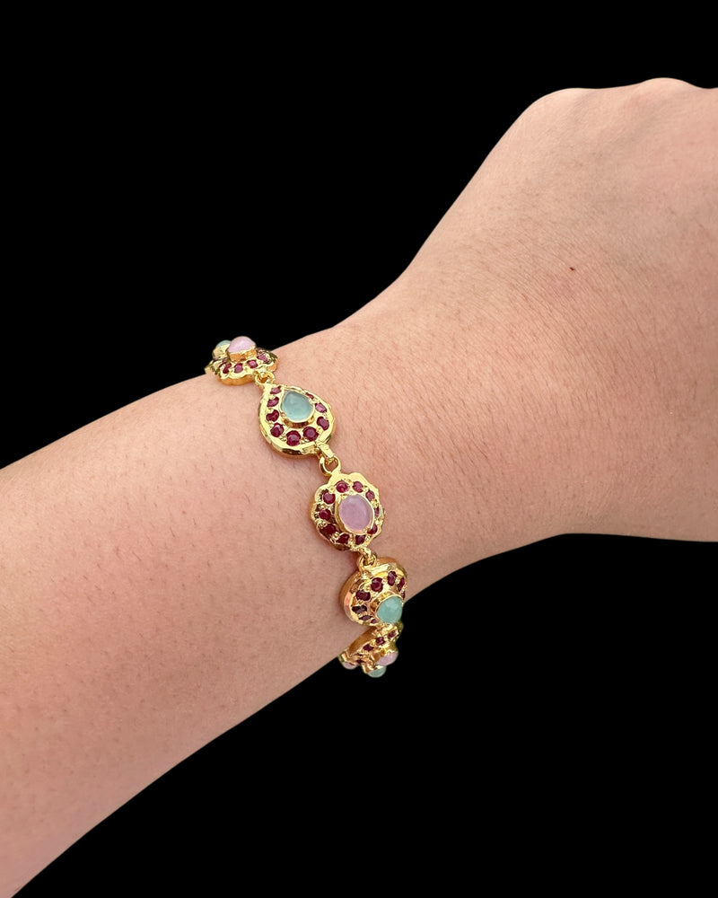 Ruby Rose Quartz & Aventurine Gold-Plated Silver Bracelet ( READY TO SHIP )