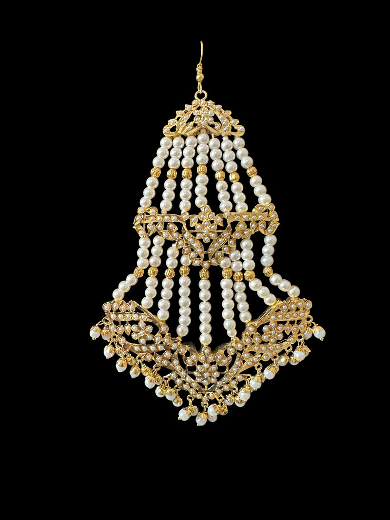 Insha pearl jadau bridal set in shell pearls ( READY  TO SHIP)