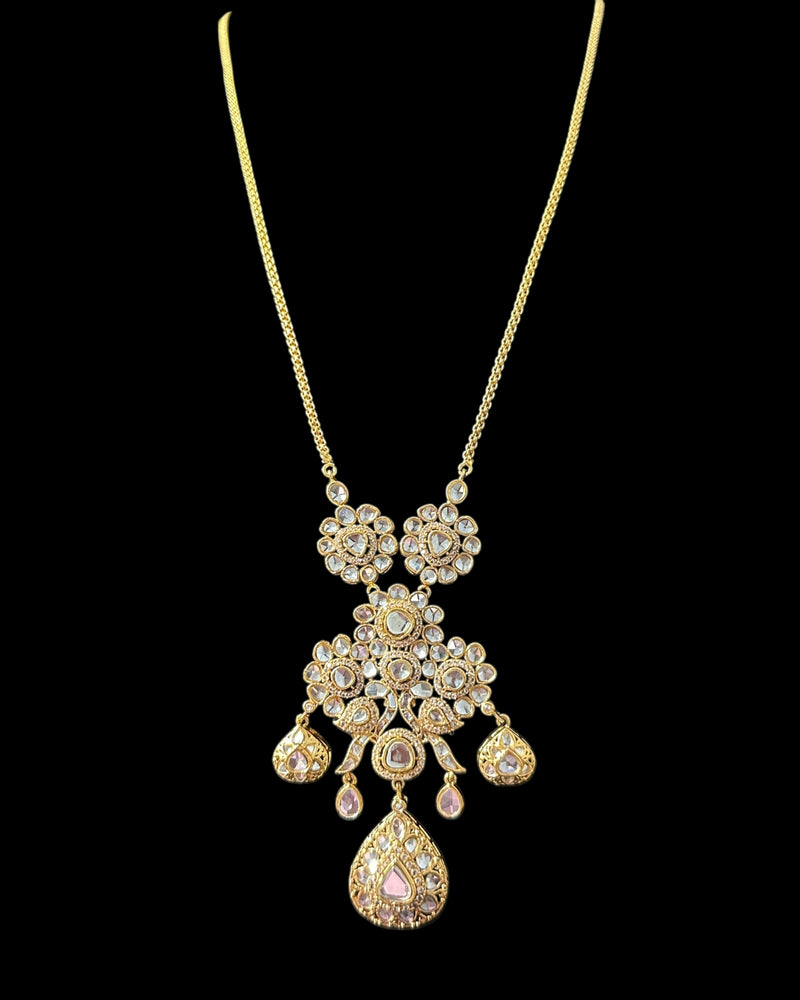 PS554 Long delicate kundan pendant mala ( READY TO SHIP )