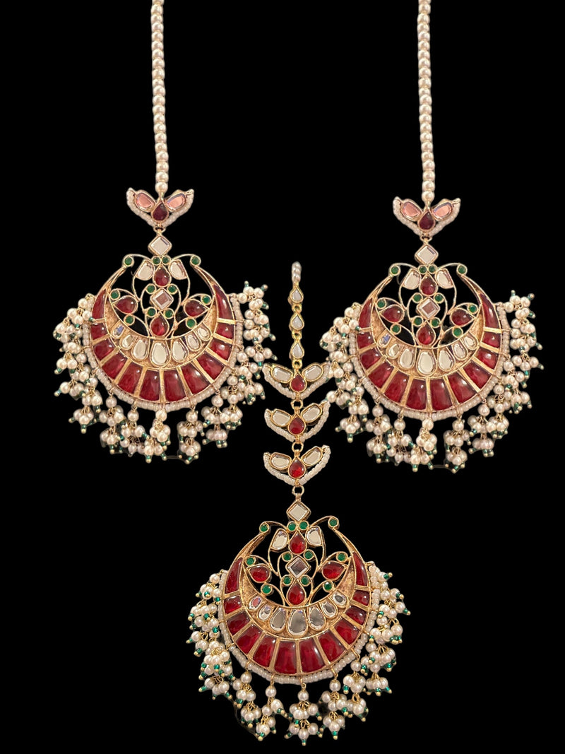 Bina kundan earrings tika ( READY TO SHIP )