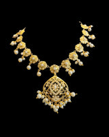 DNS221 Gold-Plated Necklace with Earrings & Tikka ( READY TO SHIP )