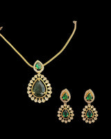 Gold plated pendant set - GREEN - READY TO SHIP