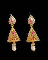 Multicolor Gold-Plated Silver Choker & Jhumka Earrings ( READY TO SHIP )