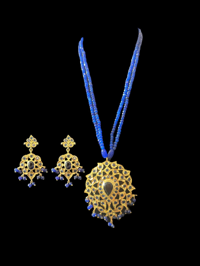 PS505 Elena faux sapphire pendant set ( READY TO SHIP )