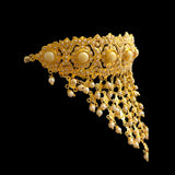 C604 Gold-Plated Bridal Layered Choker Set with Pearls & Earrings ( READY TO SHIP )
