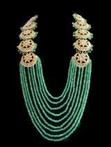 DLN45 Darika Multi brooch necklace set in light green beads  ( READY TO SHIP )