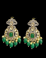 DER729 Victorian style earrings - green ( READY TO SHIP )