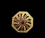 DJR31 Gita jadau ring - RUBY PEARL ( READY TO SHIP )