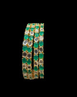 B826 Gold-Plated CZ Bangles – Set of Four (Size 2.4)   ( READY TO SHIP )