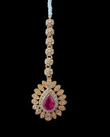 BR463 Ruby and zircon bridal set ( READY TO SHIP)