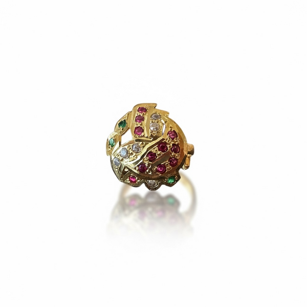 Ruby Emerald Zircon Ring – Gold-Plated 92.5 Silver ( READY TO SHIP )
