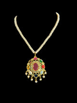 PS397 Gold plated pendant set with earrings in fresh water pearls ( READY TO SHIP )