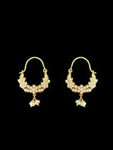 92.5 silver gold plated Chandbali earrings in pearls ( READY TO SHIP )