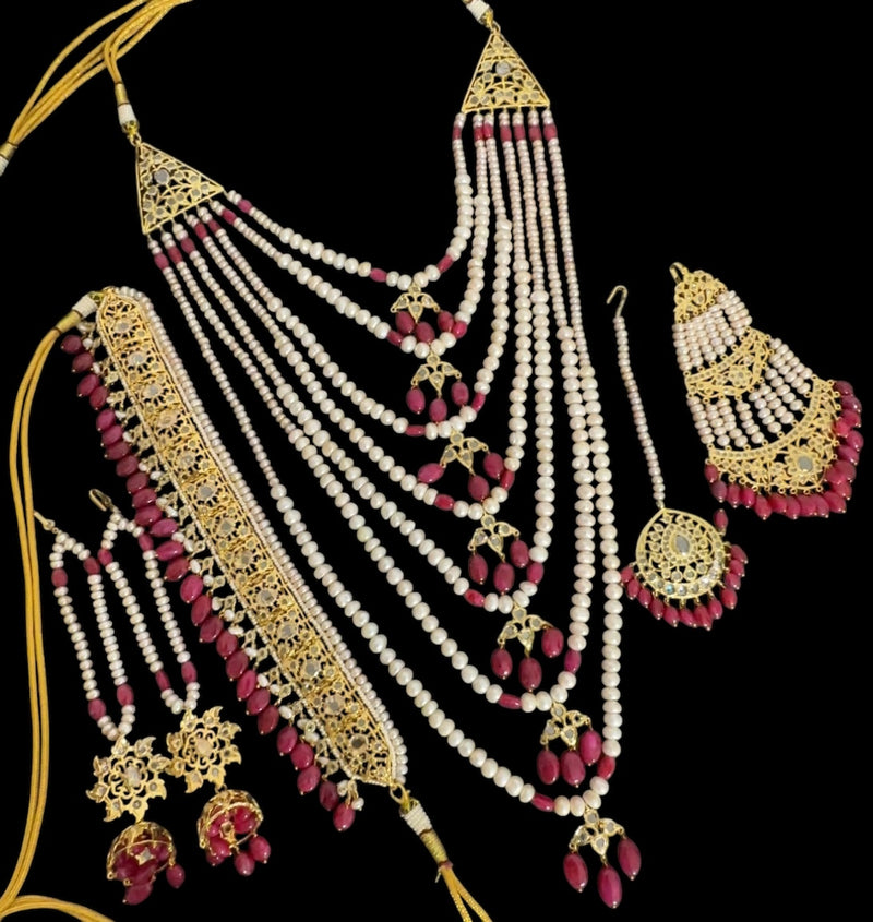 INSIA BRIDAL SET IN RUBY  ( READY TO SHIP  )