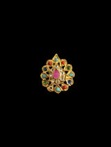 DJR8 Rida  statement  ring in navratan   ( READY TO SHIP )