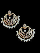 DER722 Noor chandbali in shell  pearls ( READY TO SHIP )